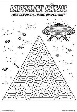 Labyrinth Kinder-Rätsel im Weltraum