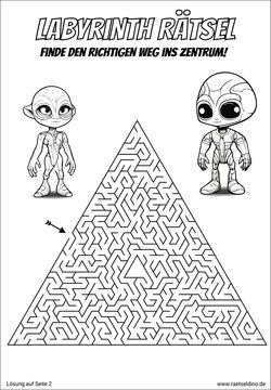 Labyrinth Kinderrätsel Außerirdische