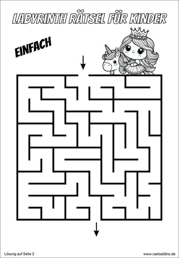 Labyrinth Rätsel für Kinder zum Ausdrucken