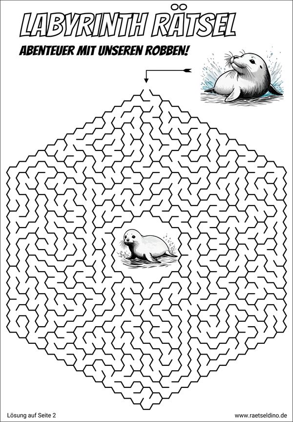 Labyrinth Rätsel mit der Robbe