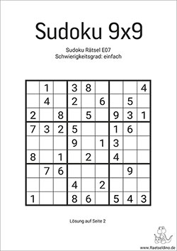 Einfache Sudoku Vorlagen Und Sudoku Regeln Raetseldino De