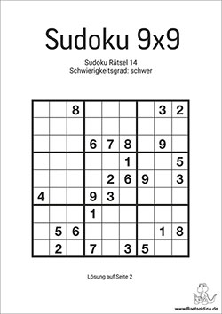 Schwere Sudoku Vorlagen Zum Ausdrucken Raetseldino De